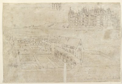 La fachada del río del Palacio de Richmond y los Jardines Privados de Anthonis van den Wyngaerde